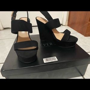 Black high heel wedges